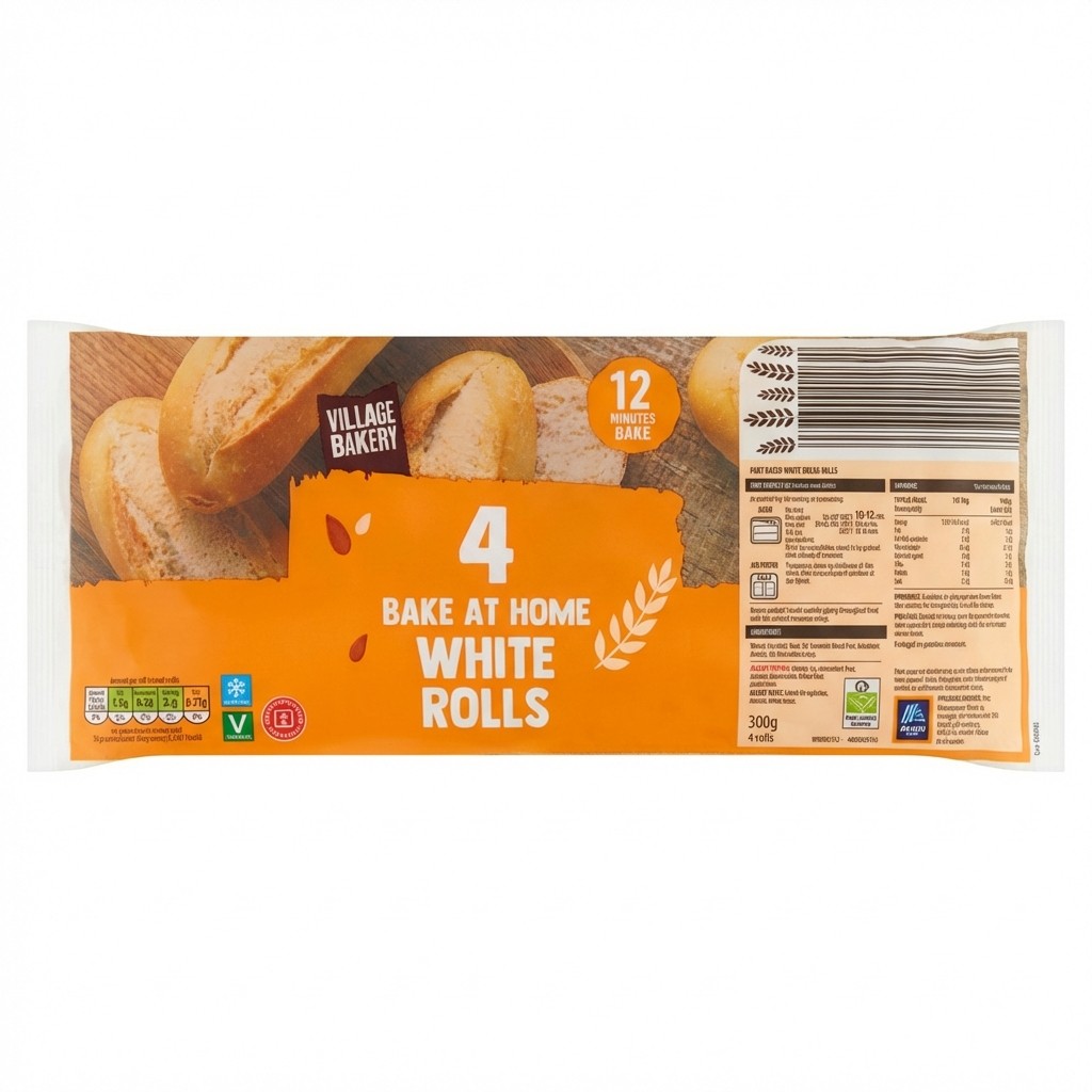 Village Bakery Bake at Home White Rolls 300g
