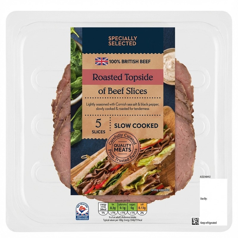 Specially Selected Roasted Topside of Beef Slices 100g