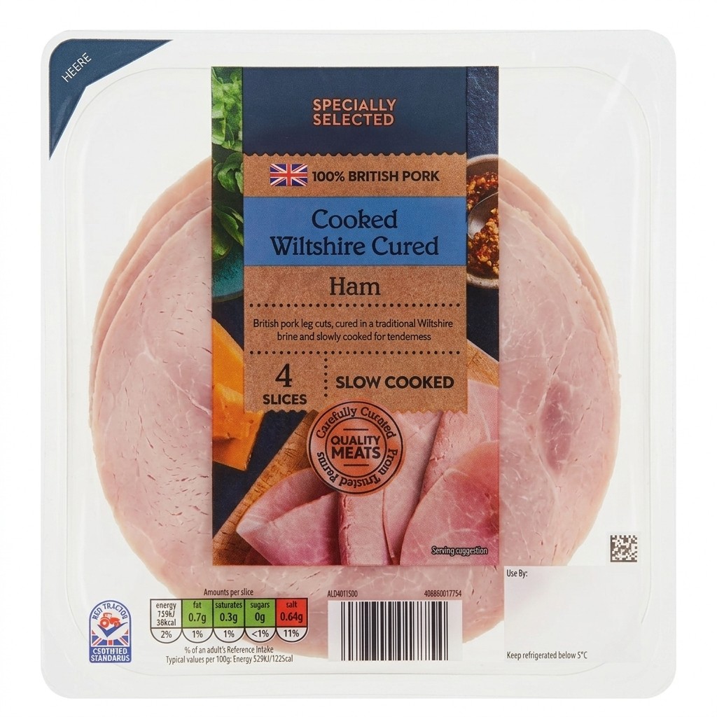 Specially Selected Cooked Wiltshire Cured Ham 120g