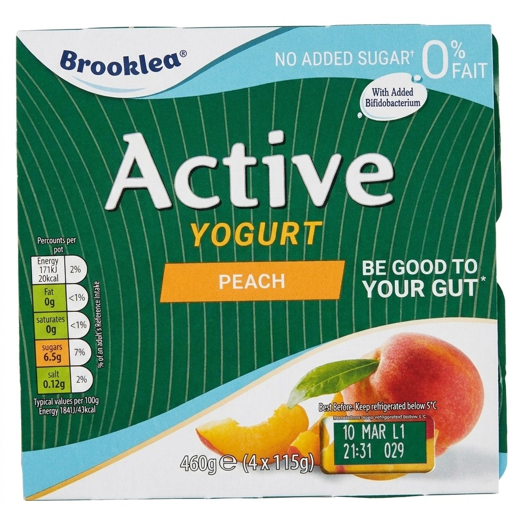 Brooklea Active Yogurt Peach 460g