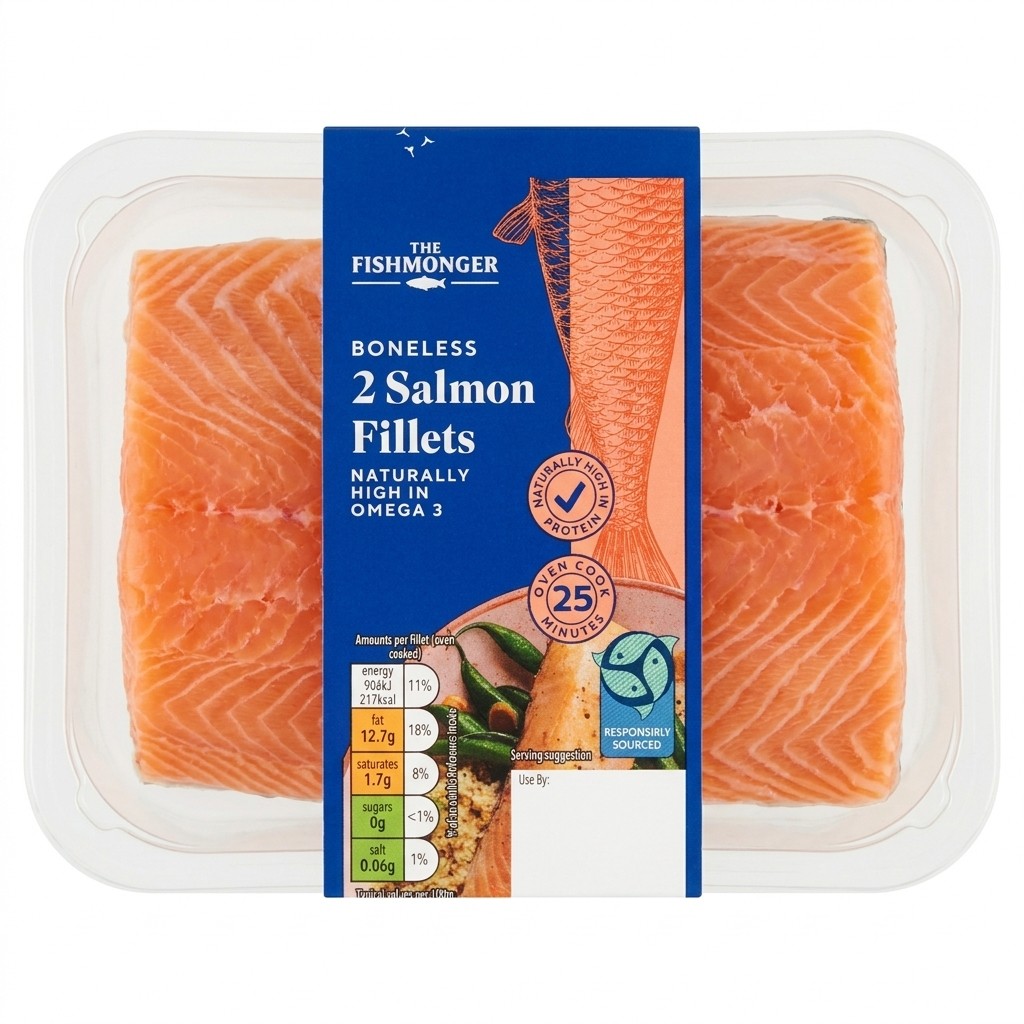 The Fishmonger Boneless 2 Salmon Fillets 240g