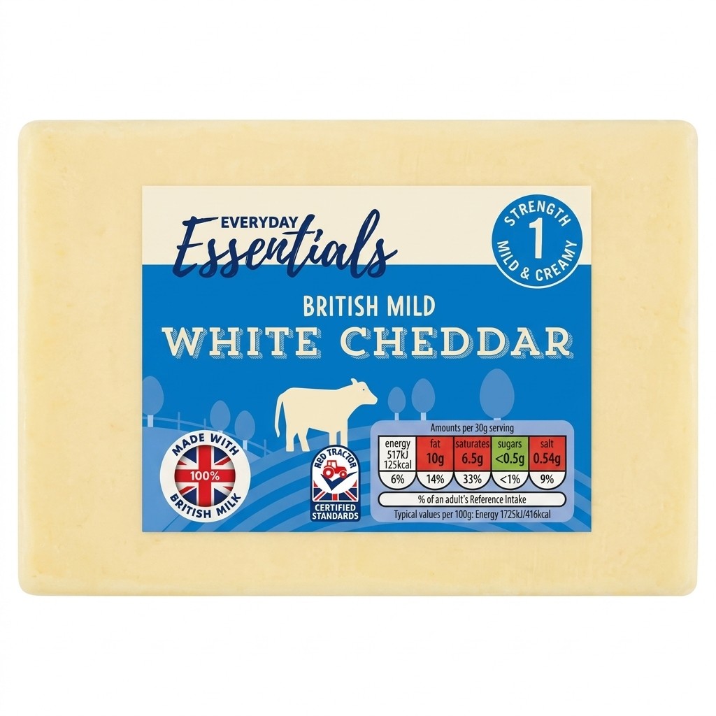 Everyday Essentials British Mild White Cheddar 900g