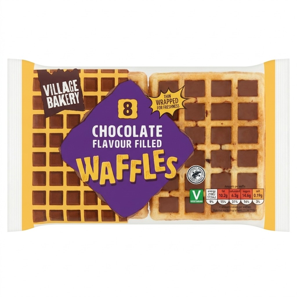 Village Bakery Chocolate Flavour Filled Waffles 272g