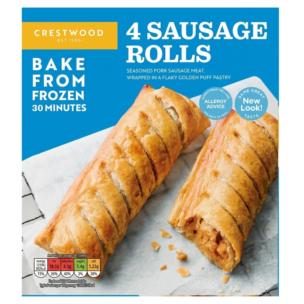 Crestwood 4 Sausage Rolls 424g