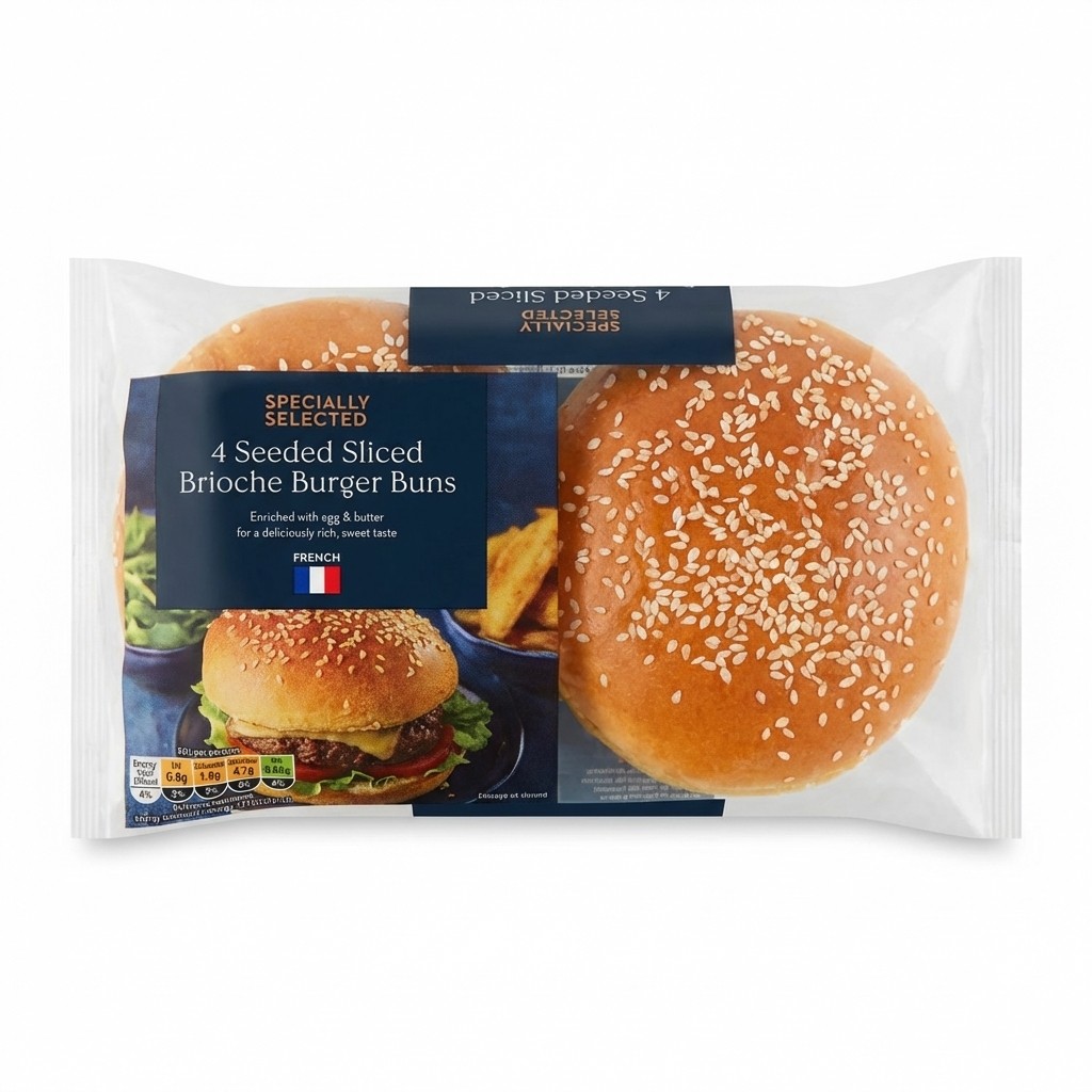 Specially Selected Seeded Brioche Burger Buns 200g