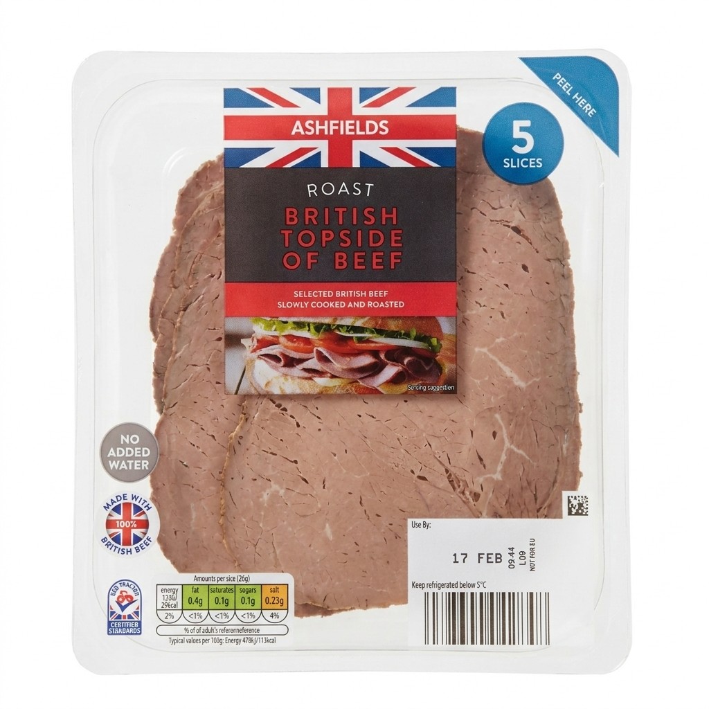 Ashfields Roast British Topside of Beef 130g