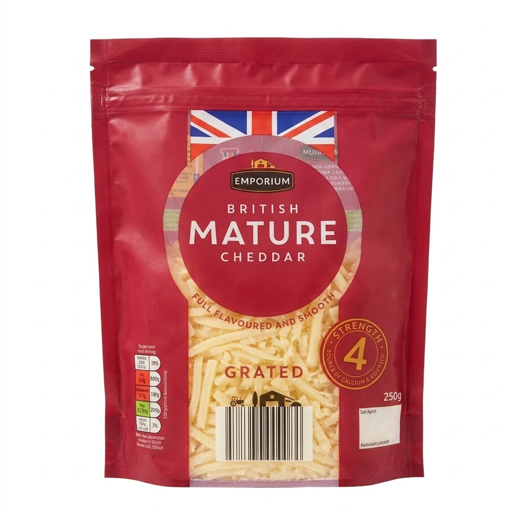 Emporium British Mature Cheddar Grated 250g