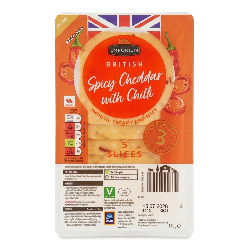 Emporium British Spicy Cheddar with Chilli 140g
