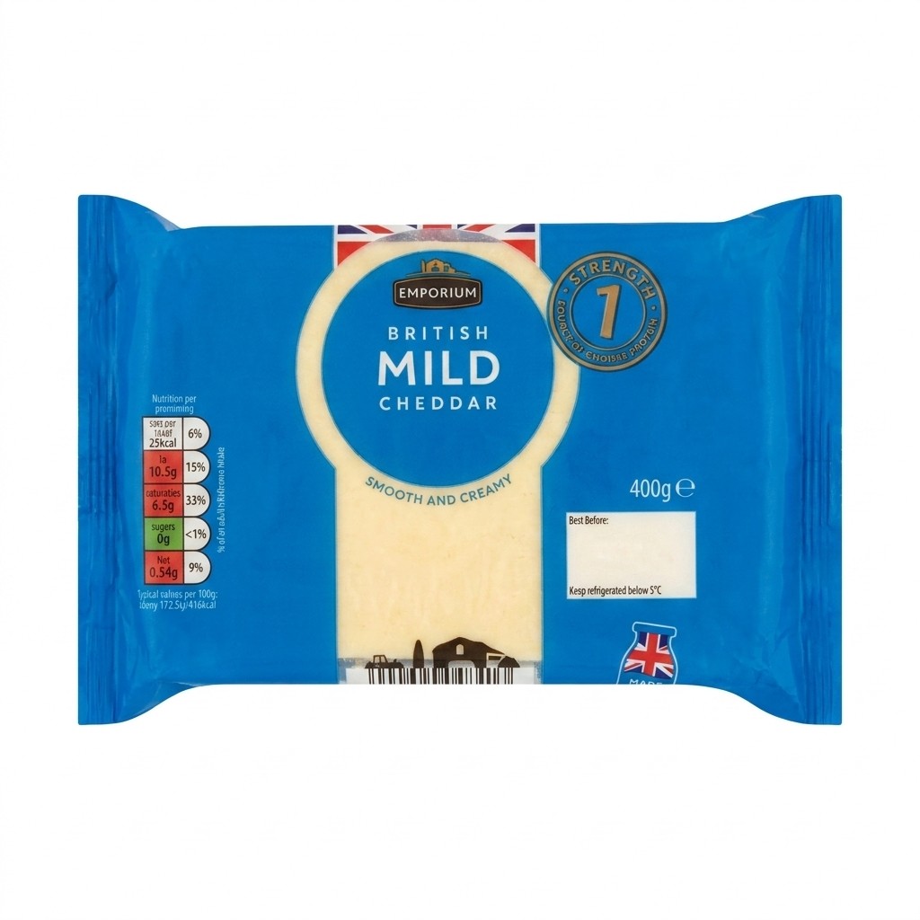 Emporium British Mild Cheddar 400g