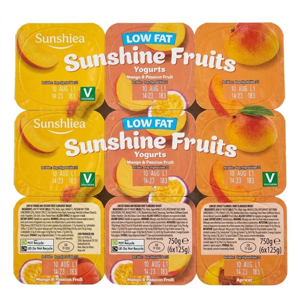 Brooklea Sunshine Fruits Yogurts Mango & Passion Fruit 750g