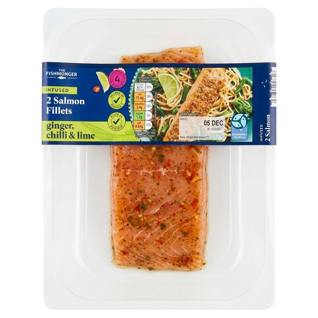 The Fishmonger 2 Salmon Fillets Ginger, Chilli & Lime