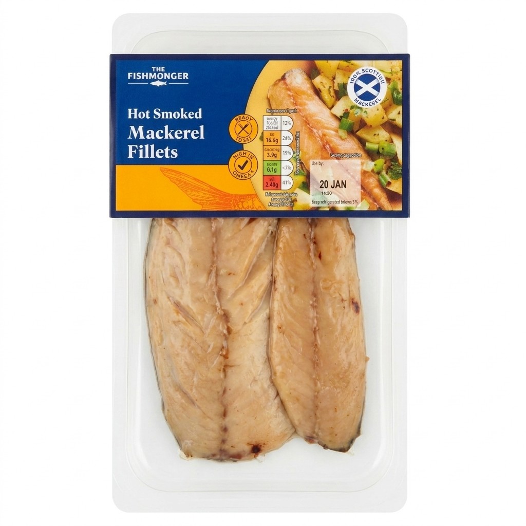 The Fishmonger Hot Smoked Mackerel Fillets 200g