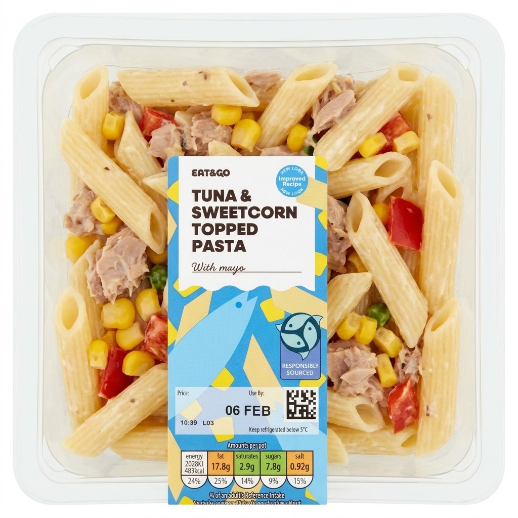 Eat&Go Tuna & Sweetcorn Topped Pasta 300g