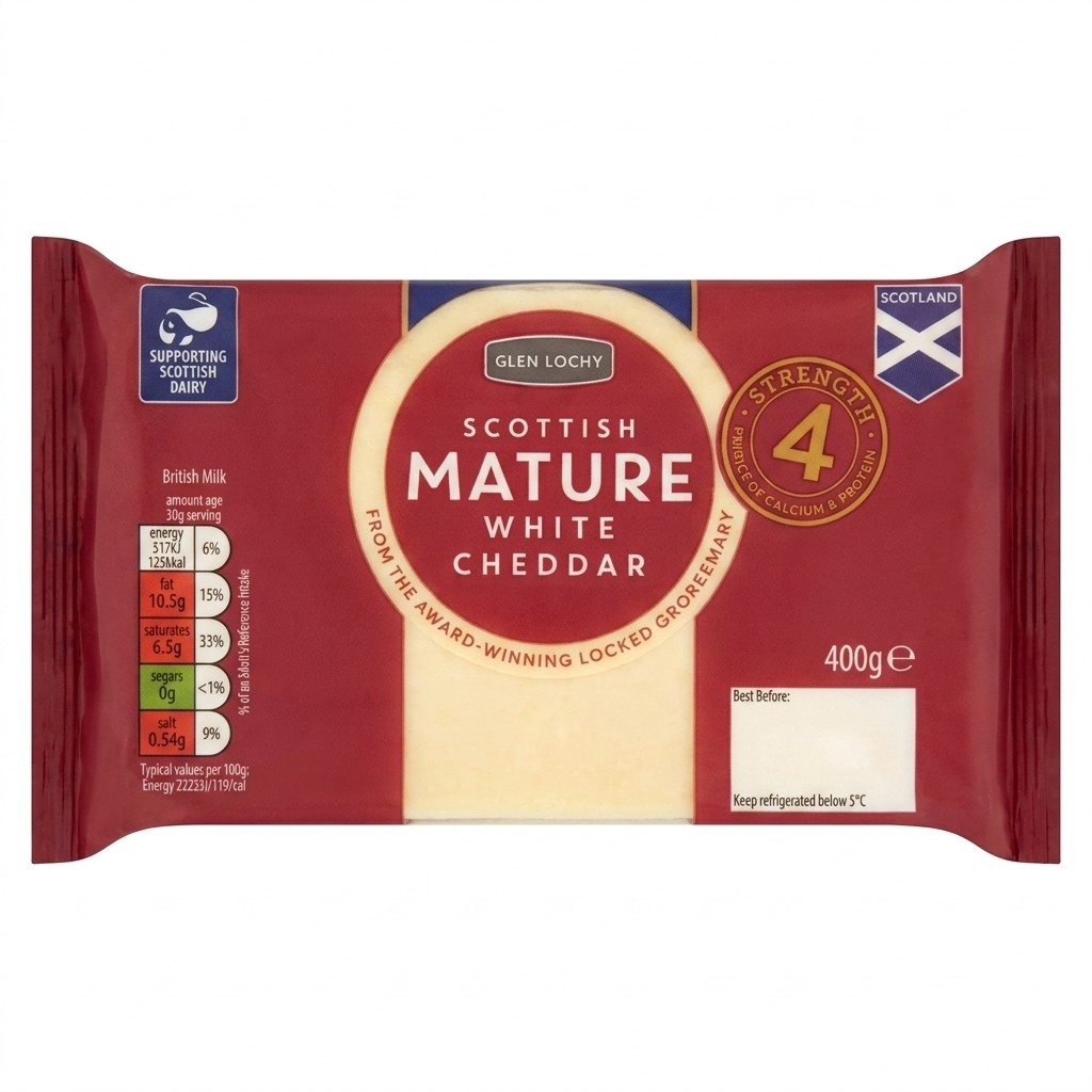 Glen Lochy Scottish Mature White Cheddar 400g