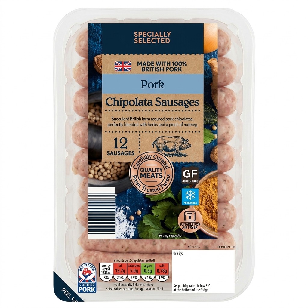 Specially Selected Pork Chipolata Sausages 375g