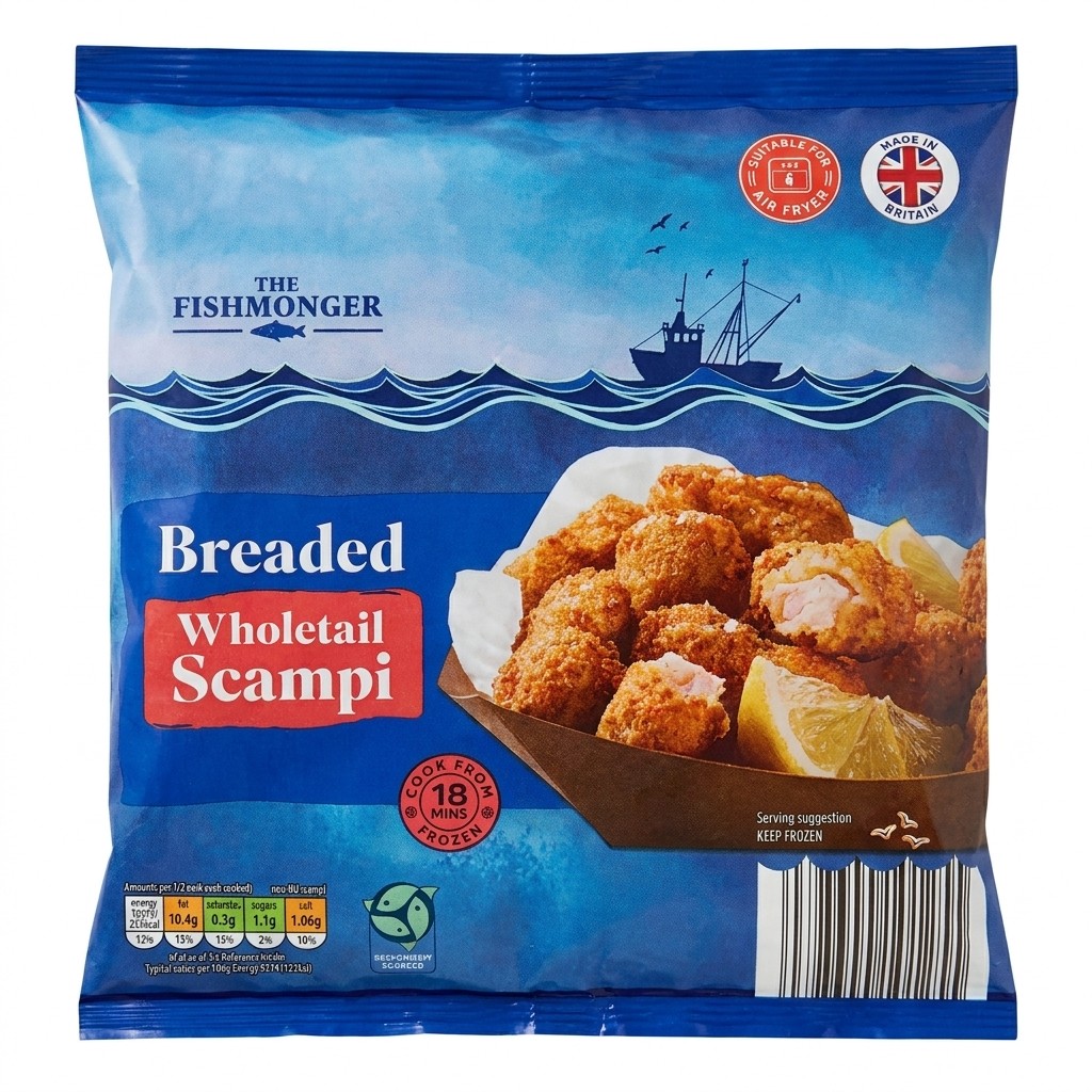 The Fishmonger Breaded Wholetail Scampi 250g