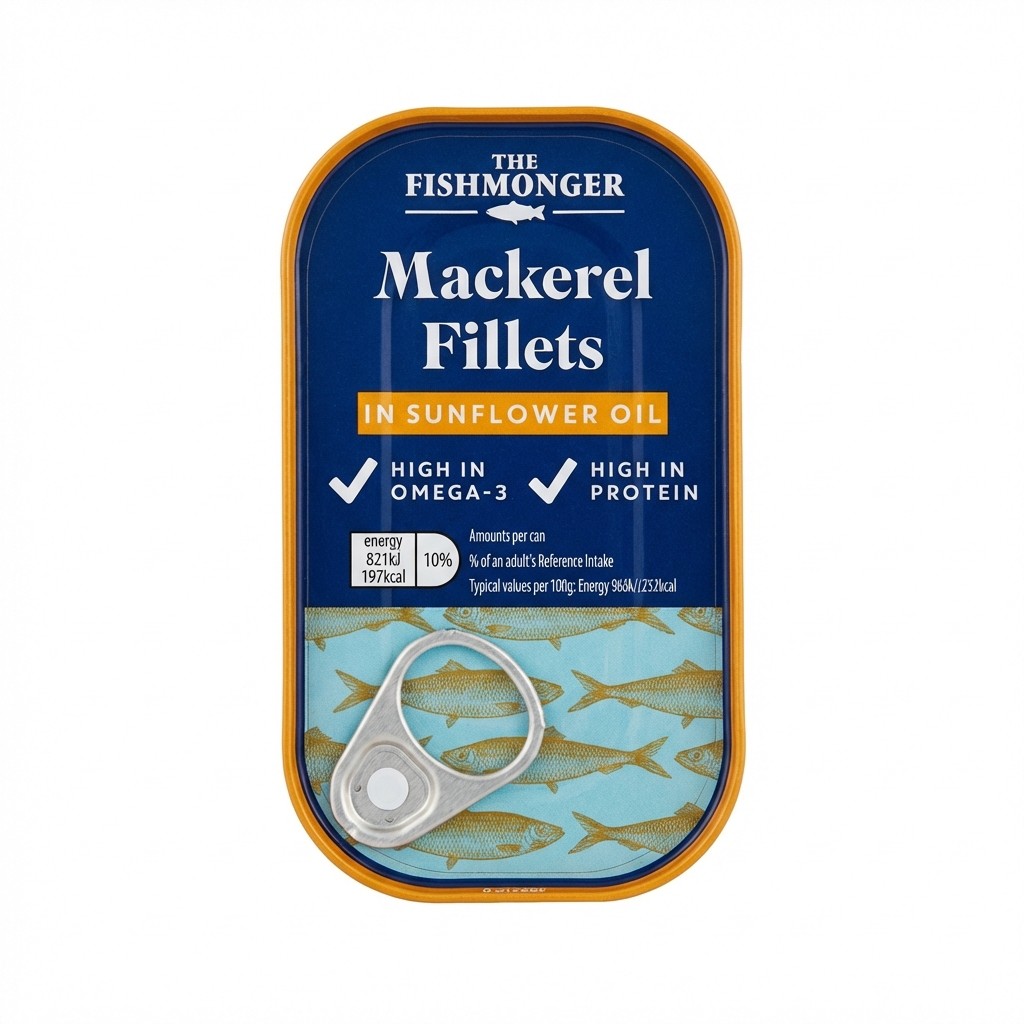 The Fishmonger Mackerel Fillets in Sunflower Oil 125g