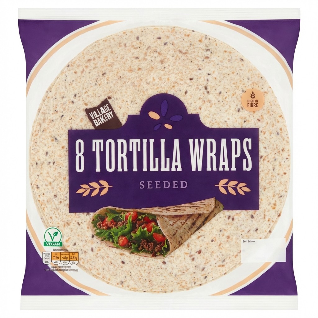 Village Bakery Seeded Tortilla Wraps 8pcs