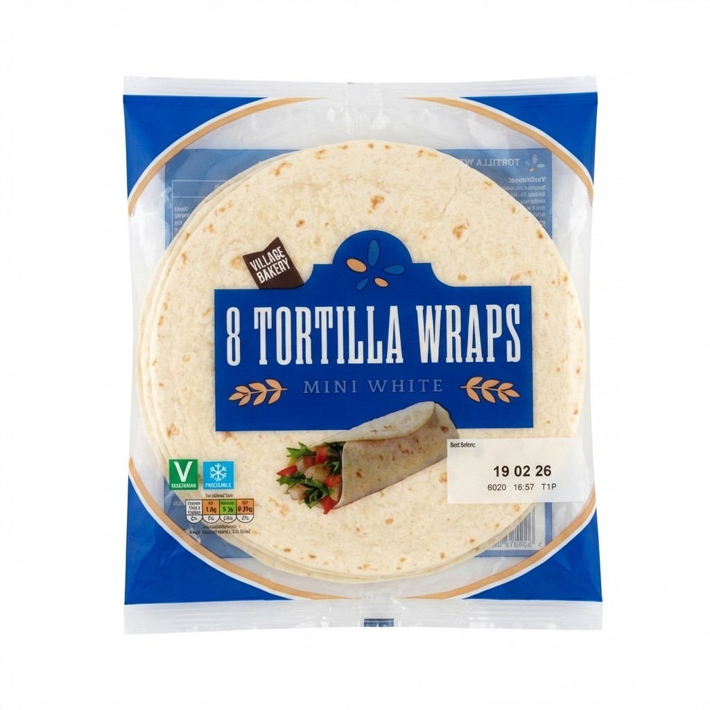 Village Bakery 8 Tortilla Wraps Mini White 248g