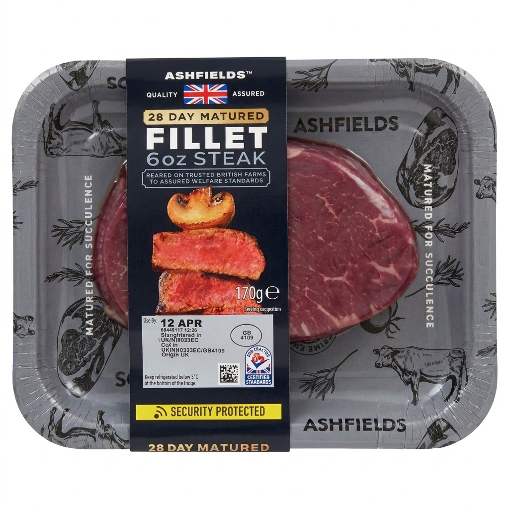 Ashfields 28 Day Matured British Beef Fillet Steak 170g