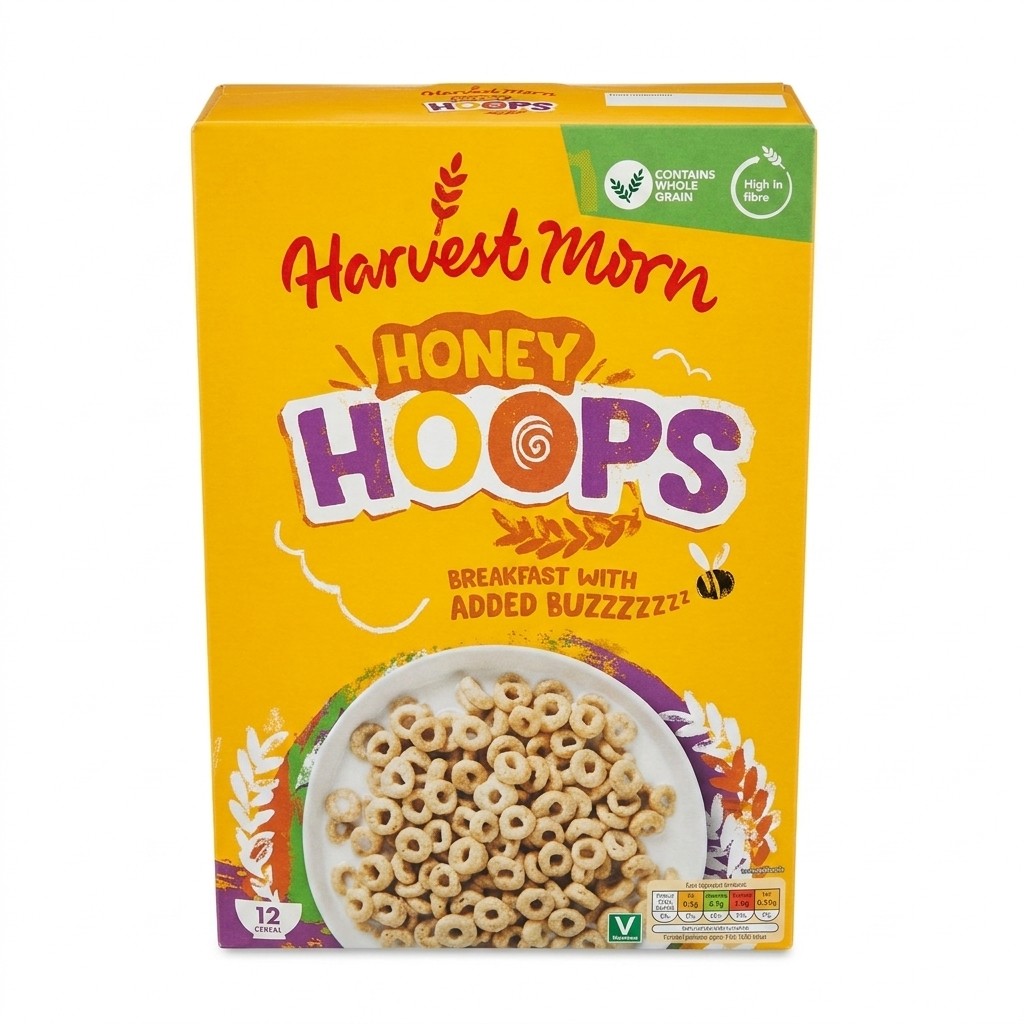 Harvest Morn Honey Hoops 375g