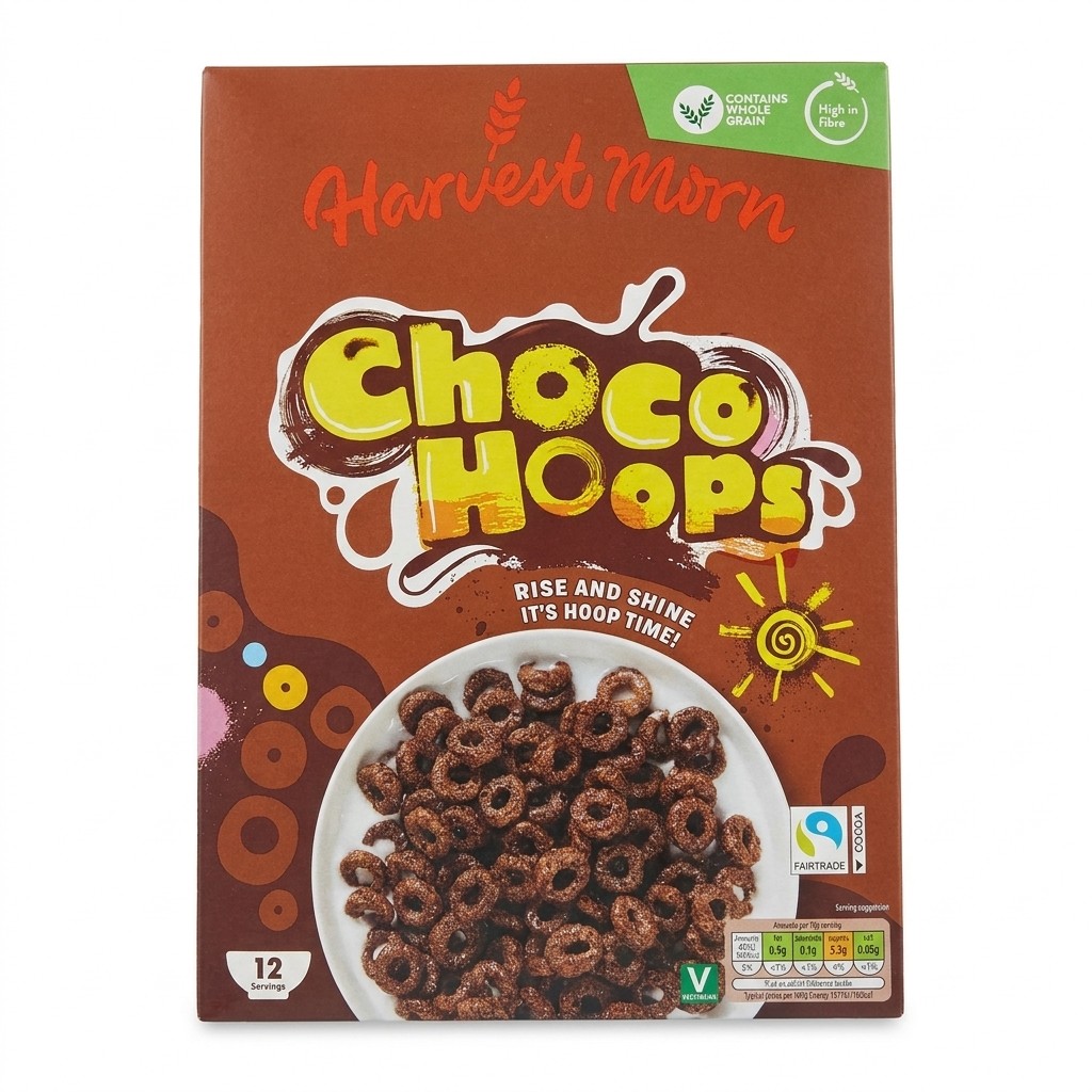 Harvest Morn Choco Hoops 375g