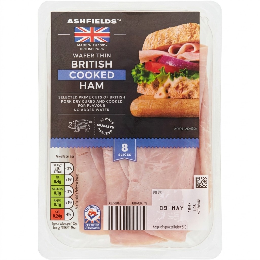 Ashfields Wafer Thin British Cooked Ham 120g