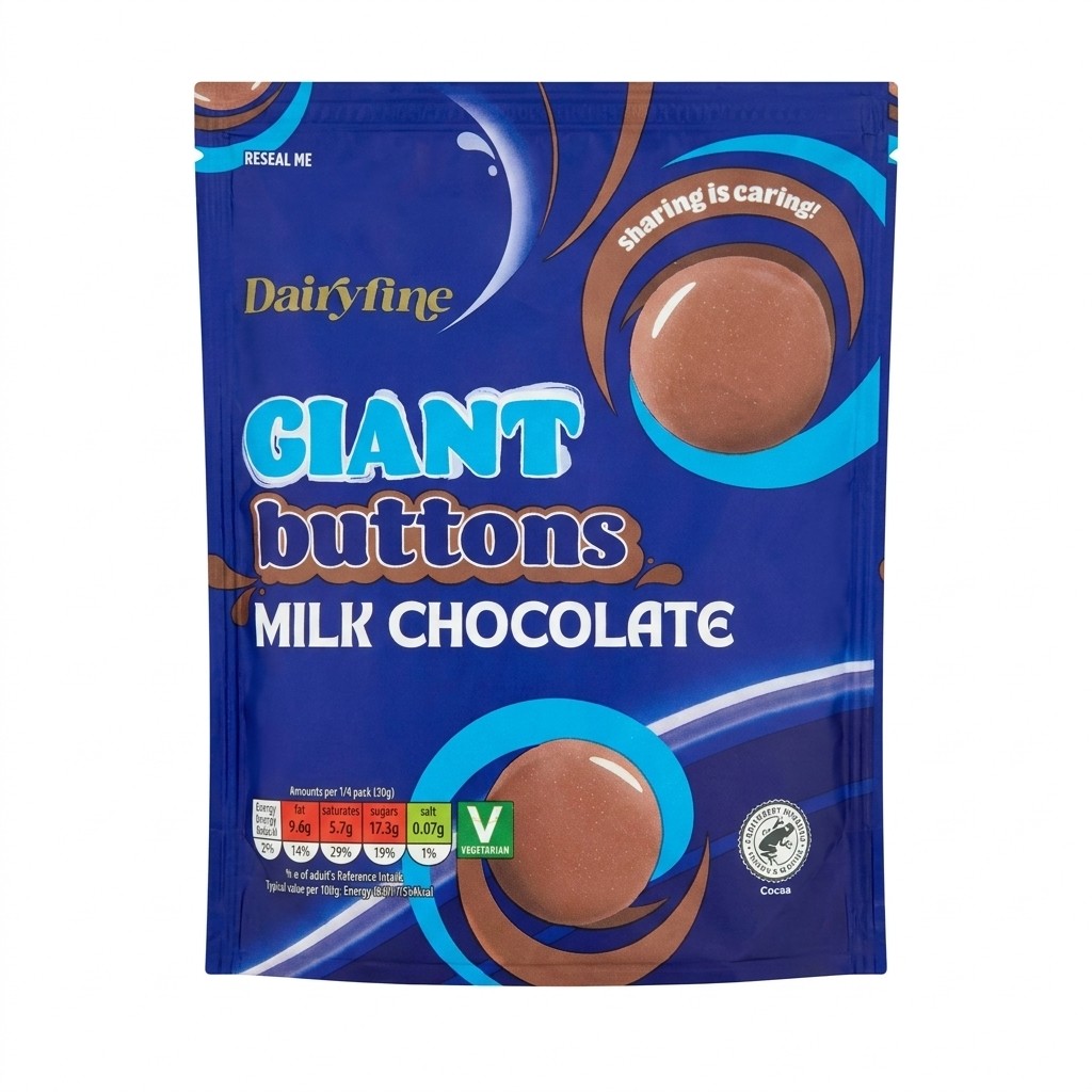Dairyfine Giant Buttons Milk Chocolate 120g