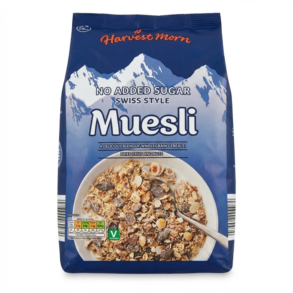 Harvest Morn No Added Sugar Swiss Style Muesli 1000g