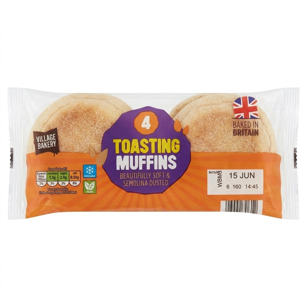 Village Bakery Toasting Muffins 4pcs
