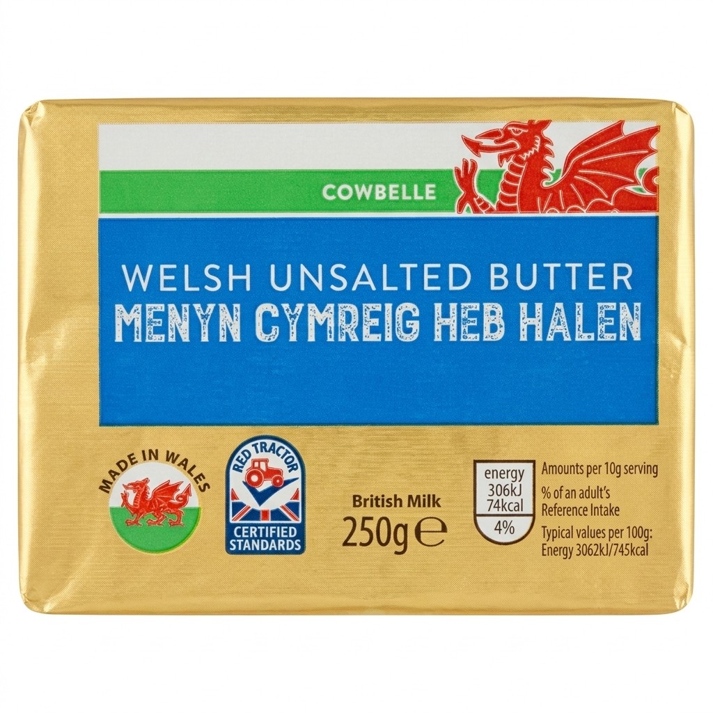Cowbelle Welsh Unsalted Butter 250g