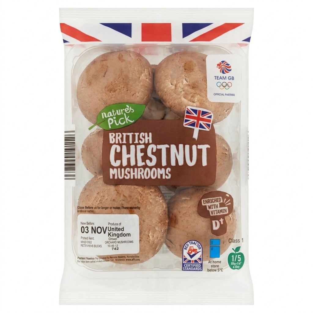Nature's Pick British Chestnut Mushrooms 250g