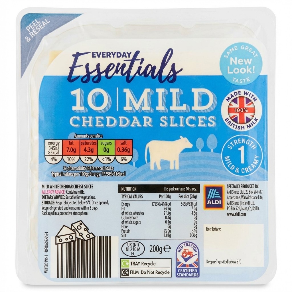 Everyday Essentials Mild Cheddar Slices 200g