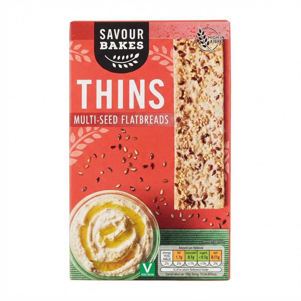 Savour Bakes Thins Multi-Seed Flatbreads 125g