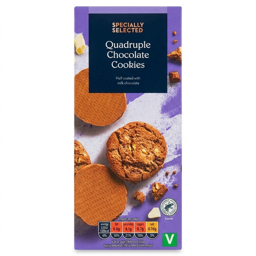 Specially Selected Quadruple Chocolate Cookies 200g