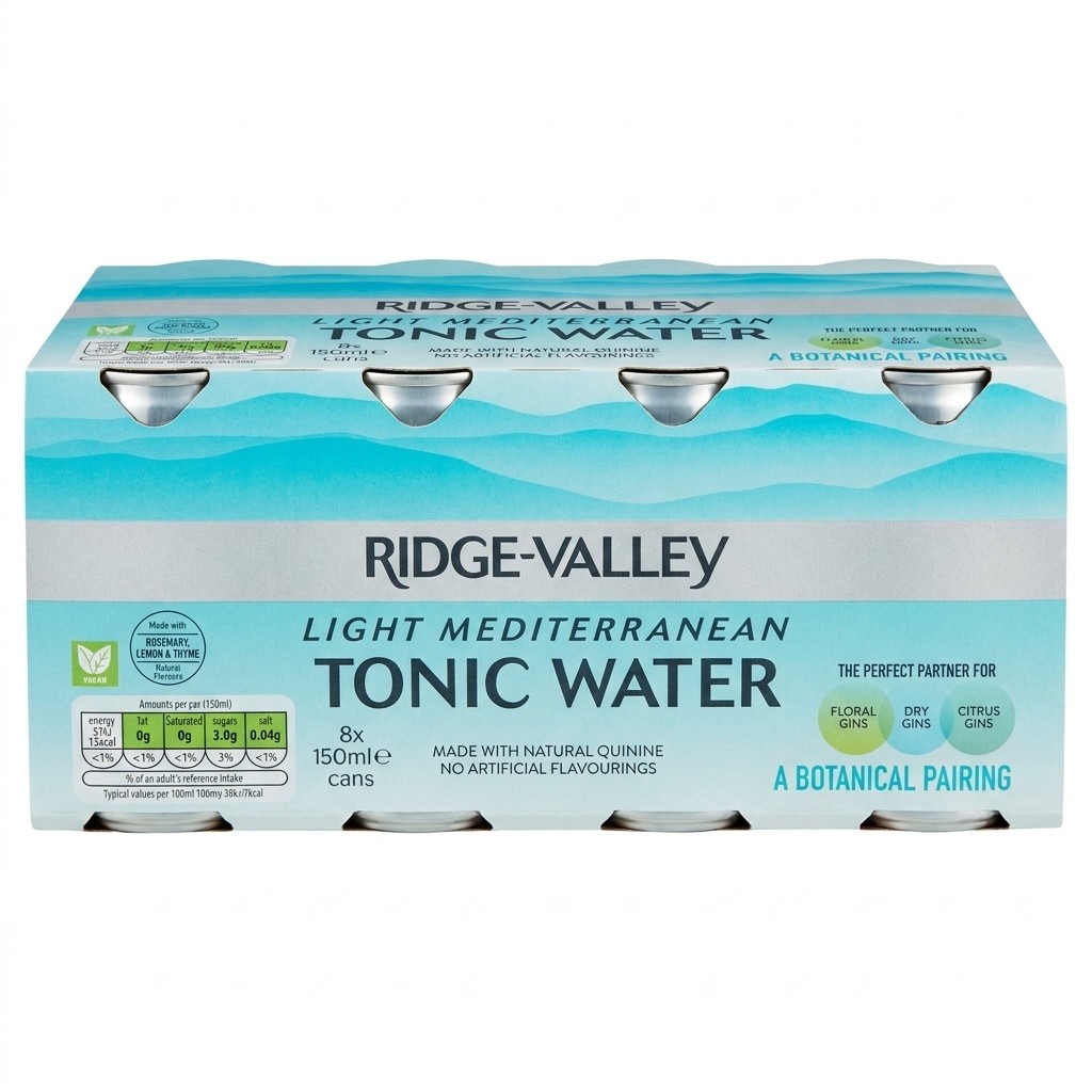 Ridge Valley Light Mediterranean Tonic Water 8x150ml