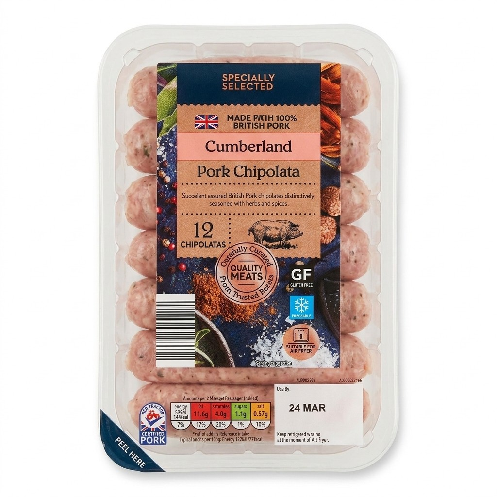 Specially Selected Cumberland Pork Chipolata 375g
