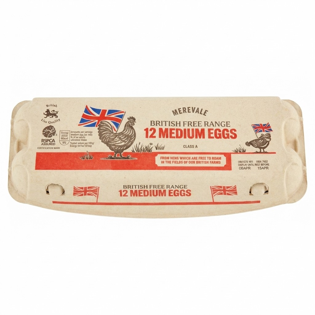 Merevale British Free Range 12 Medium Eggs