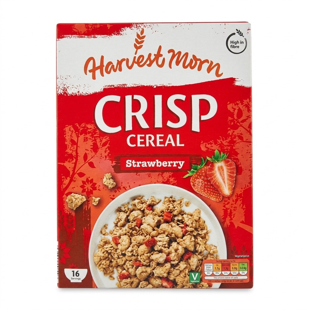 Harvest Morn Crisp Cereal Strawberry 500g