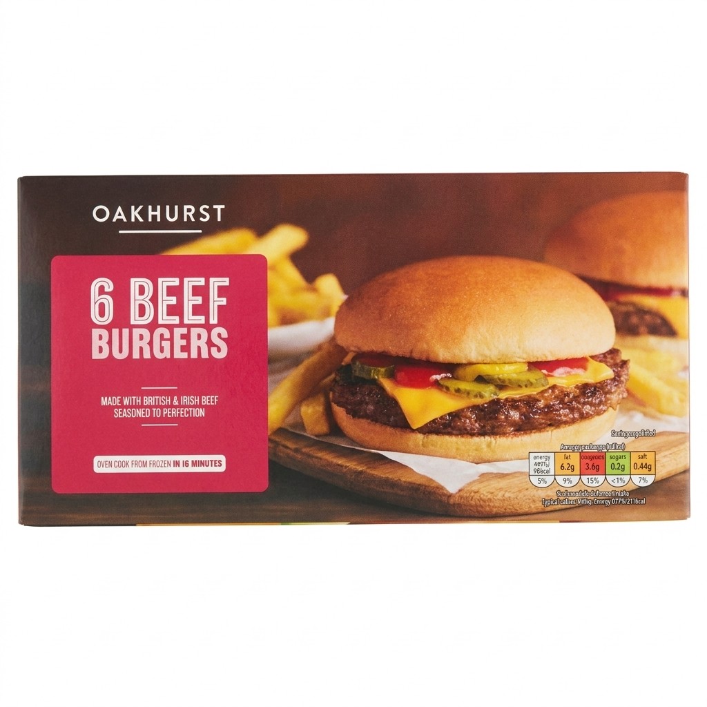 Oakhurst 6 Beef Burgers 342g