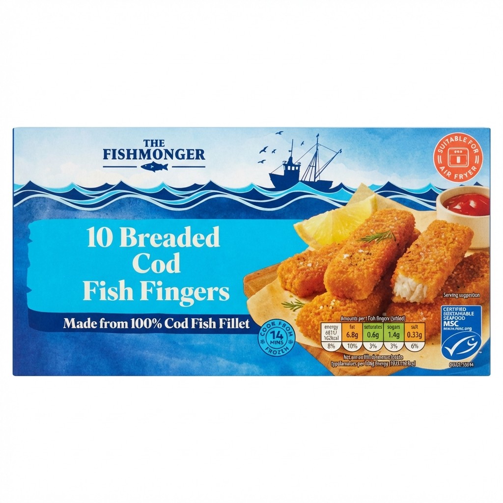 The Fishmonger Breaded Cod Fish Fingers 300g