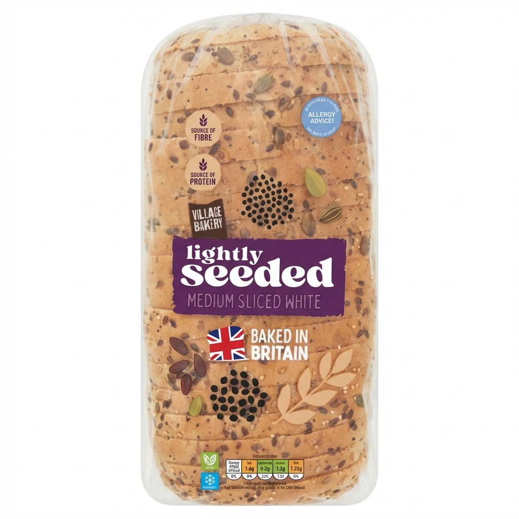Village Bakery Lightly Seeded Medium Sliced White 800g