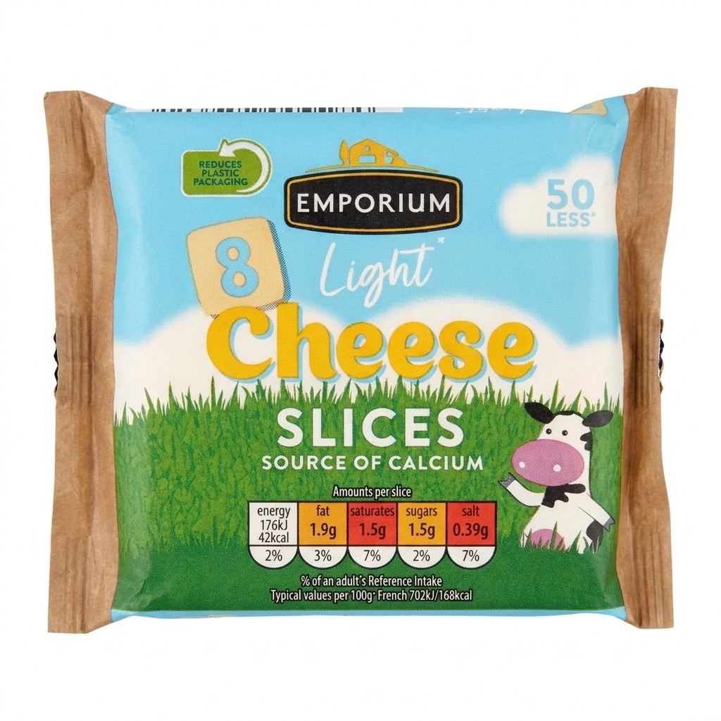 Emporium Light Cheese Slices 200g