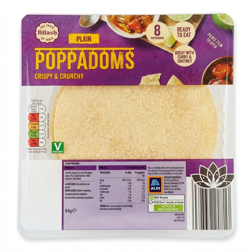 Bilash Plain Poppadoms 64g
