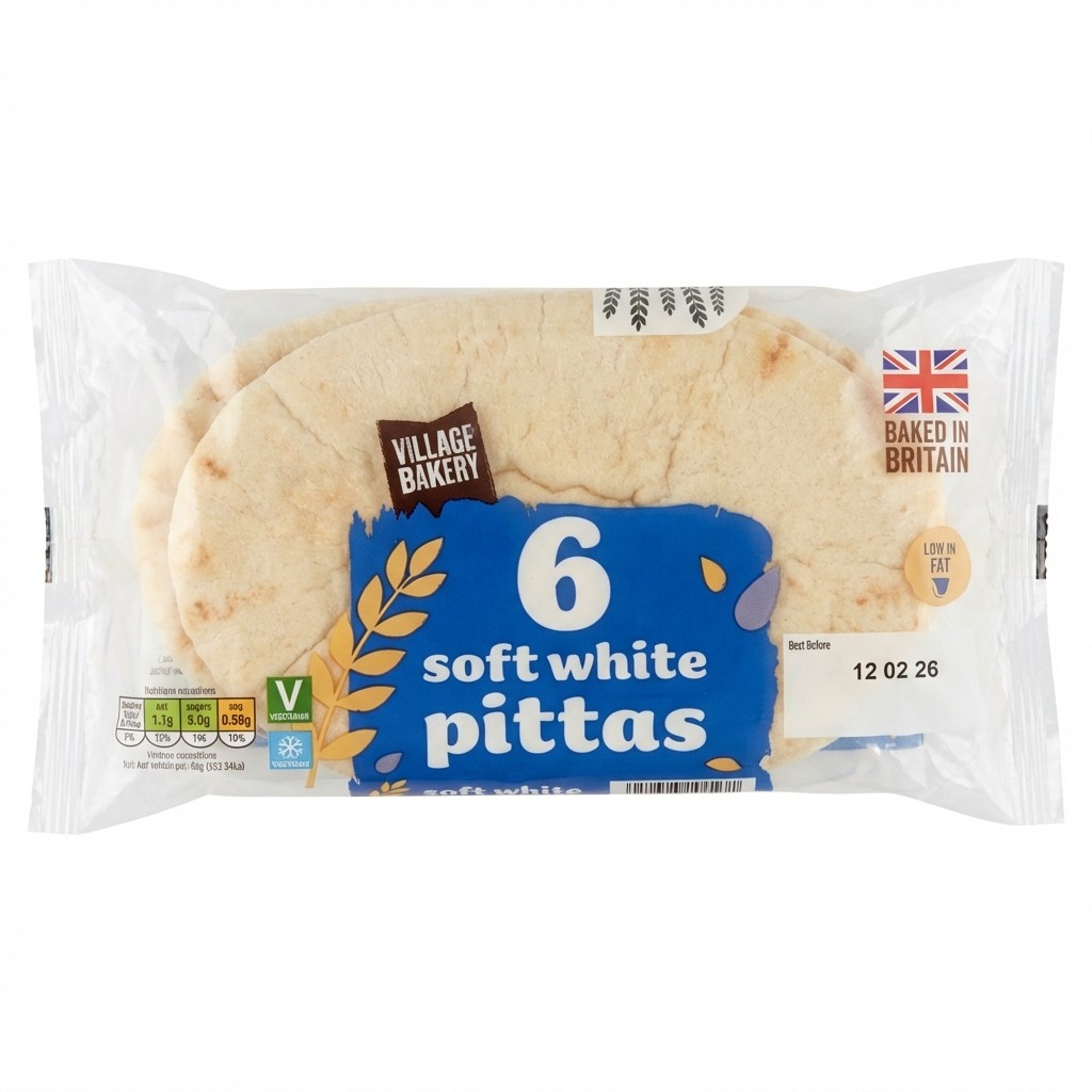 Village Bakery Soft White Pittas 360g