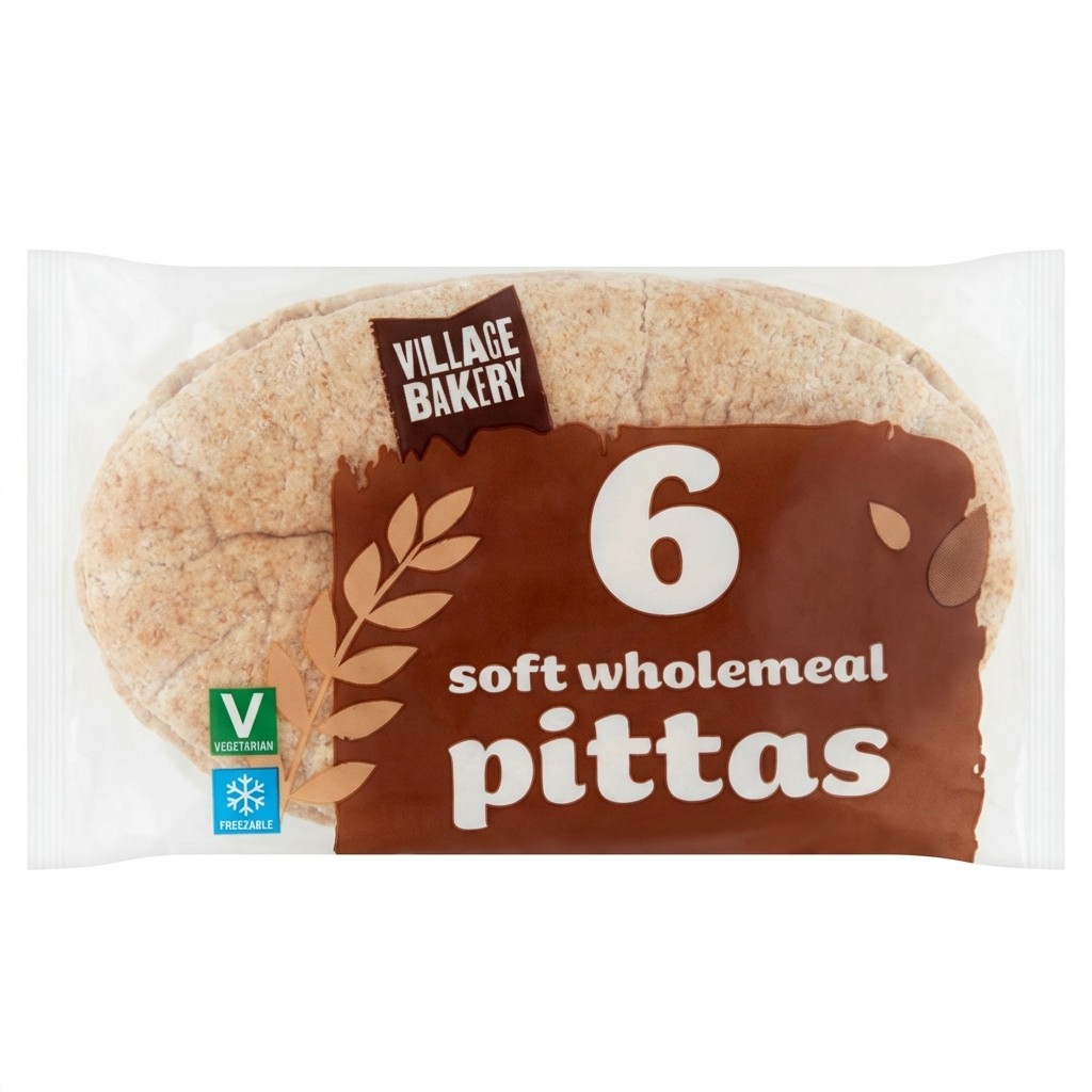 Village Bakery Soft Wholemeal Pittas 360g