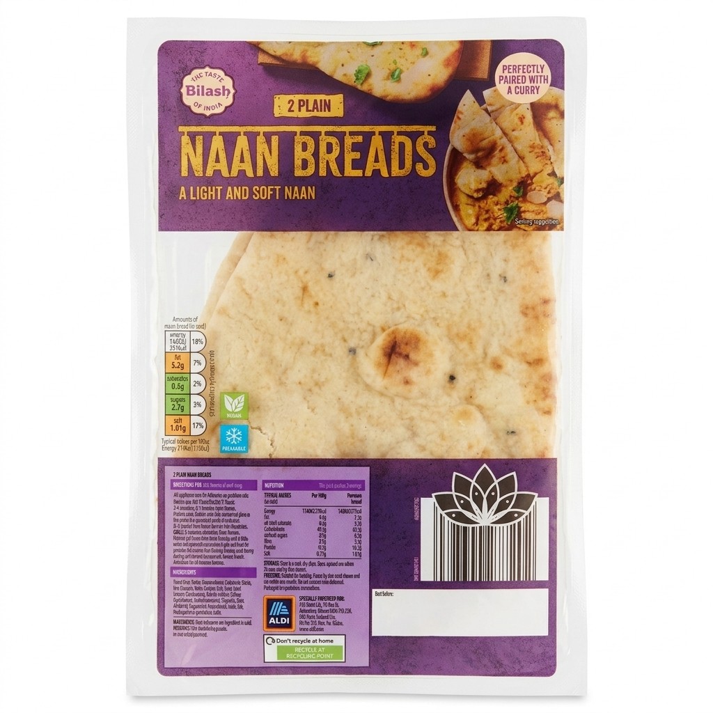 Bilash 2 Plain Naan Breads