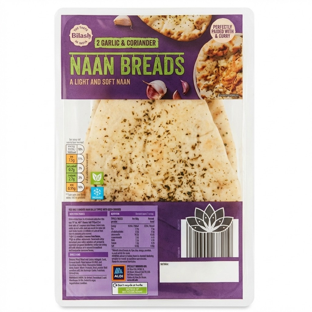 Bilash 2 Garlic & Coriander Naan Breads