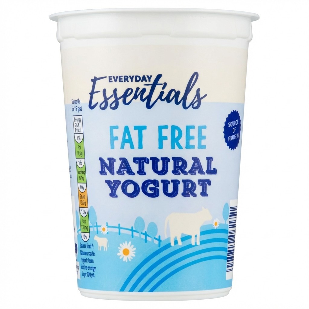 Everyday Essentials Fat Free Natural Yogurt 500g