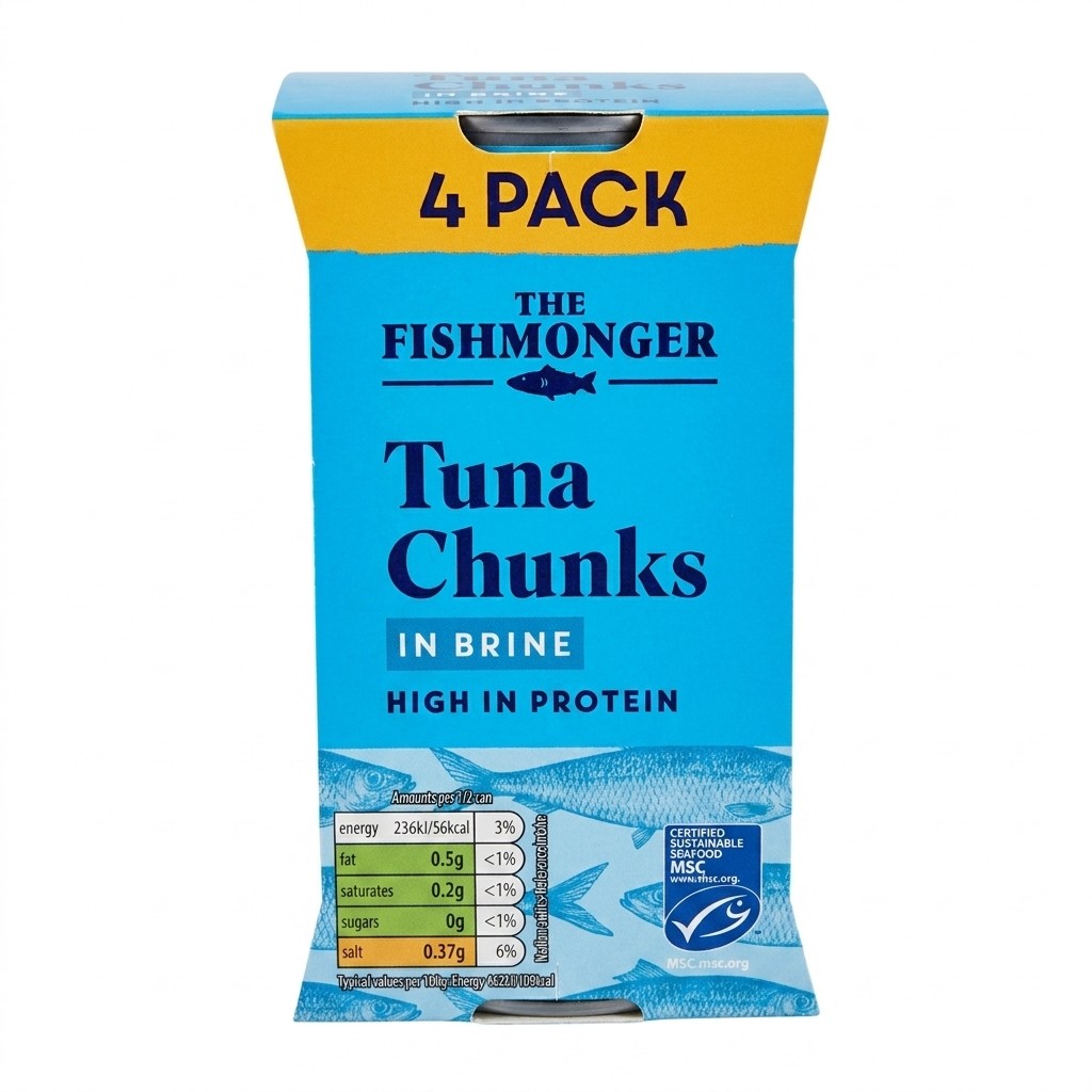 The Fishmonger Tuna Chunks in Brine 4x145g